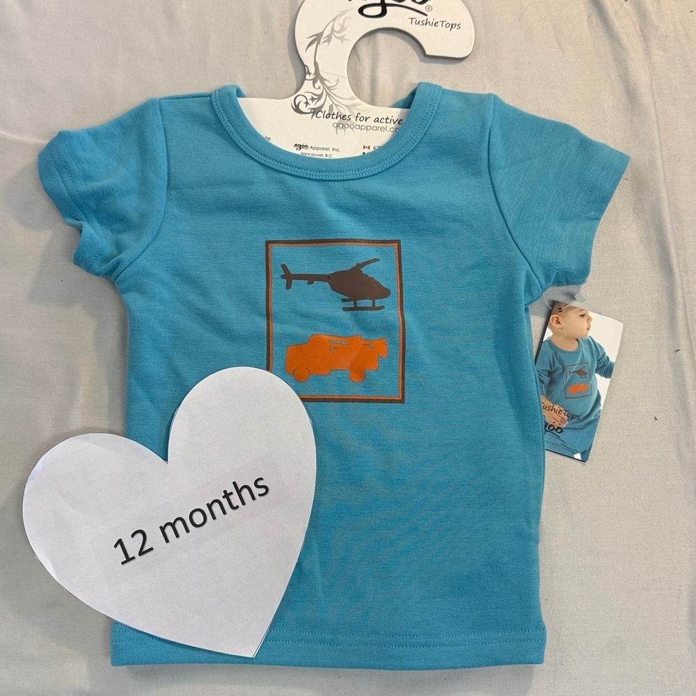 Agoo Tushie  Tops - NWT - 12-24 month short sleeve cotton T-shirt.